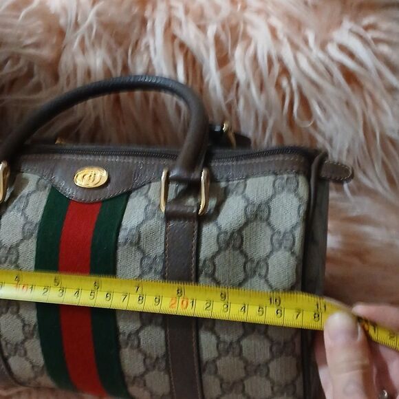 AUTHENTIC GUCCI WEB VINTAGE CLASSIC OPHIDIA SMALL BOSTON BAG - Picture 8 of 16